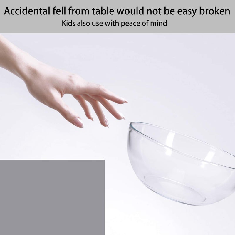 FOYO 8-inch Round Tempered Glass Bowl for Mixing Salad or Cereal, Set of 2 - Image 2